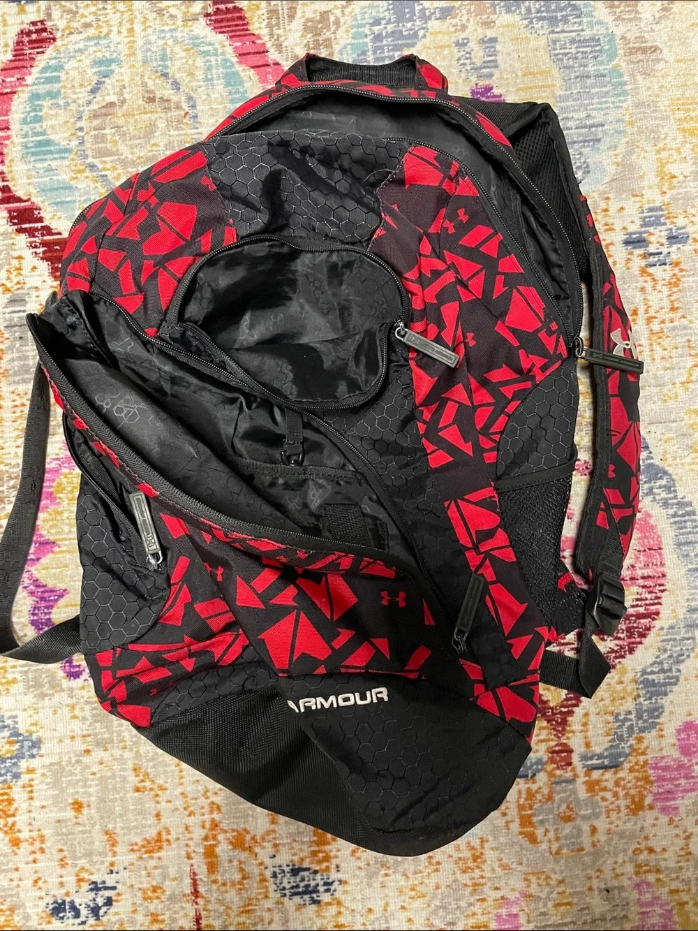 Under Armour black and red backpack